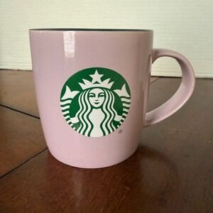 STARBUCKS Green Mermaid Logo Purple Forest Green Coffee Mug / Tea Cup 11 oz
